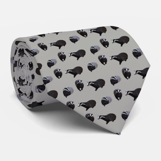 Badger Frenzy Tie Double Sided Print (Light Grey) (Rolled)