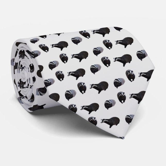 Badger Frenzy Tie Double Sided Print (Light Grey) (Rolled)