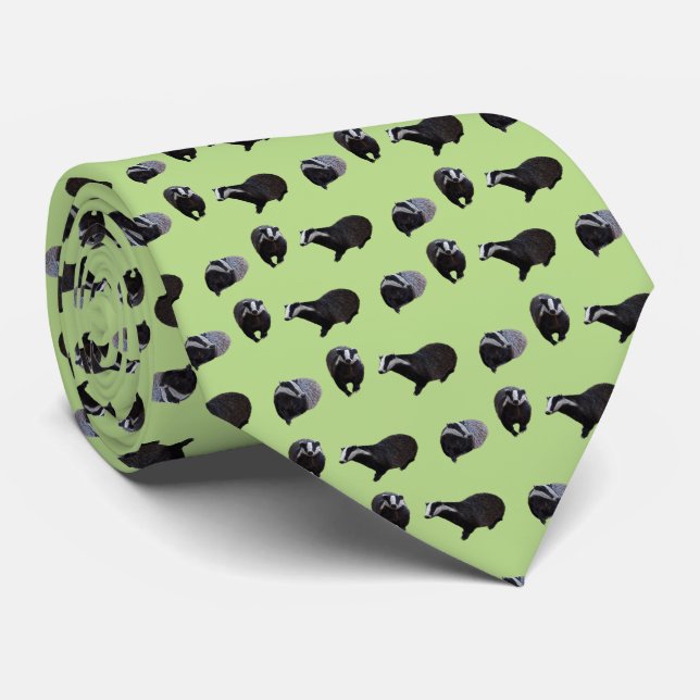 Badger Frenzy Tie (Light Green) (Rolled)