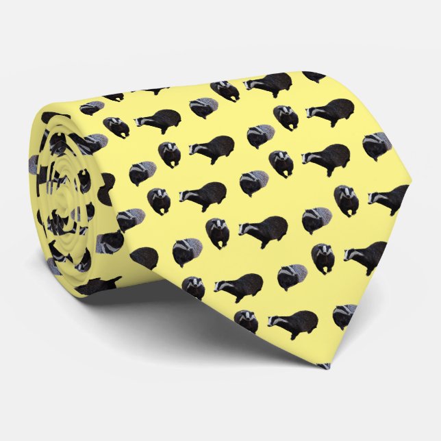Badger Frenzy Tie (Yellow) (Rolled)