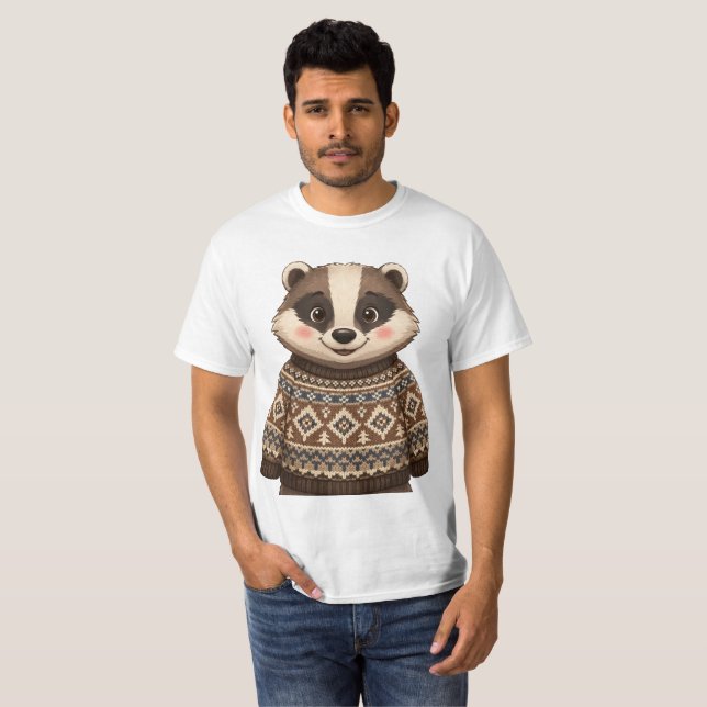 Badger in a jumper t shirt (Front Full)