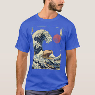 Badger Kanagawa Japanese Surfing Wave girl T-Shirt