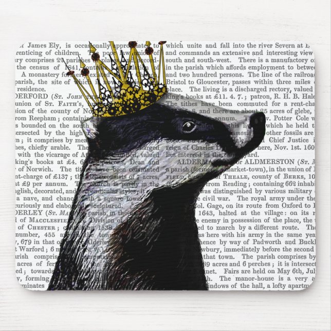 Badger King Mouse Mat (Front)
