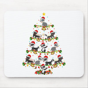 Badger Lights Xmas Santa Badger Christmas Tree Mouse Mat