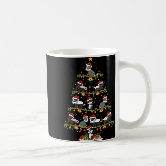 Badger Lights Xmas Santa Badger Christmas Tree T S Coffee Mug (Right)