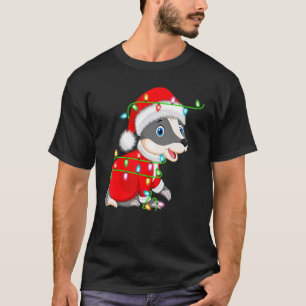 Badger Lover Xmas Lighting Santa Badger Christmas T-Shirt