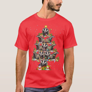 Badger Lover Xmas Lighting Santa Badger Christmas  T-Shirt