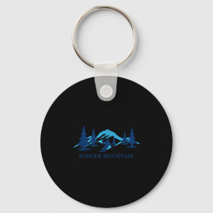 Badger mountain washington ski resort skiing skier key ring