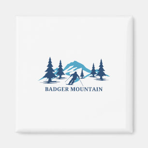 Badger Mountain Washington Ski Resort Skiing Skier Magnet