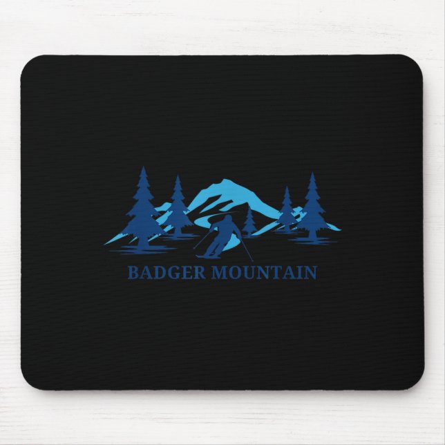 Badger mountain washington ski resort skiing skier mouse mat (Front)