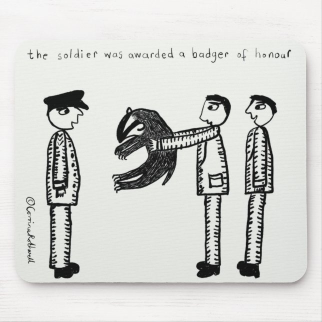 Badger of Honour Mouse Mat (Front)