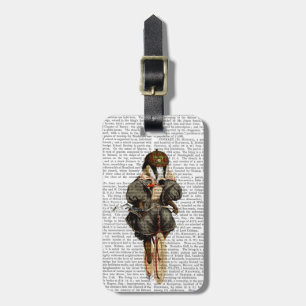 Badger on Vintage Bicycle Luggage Tag