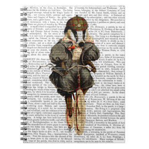 Badger on Vintage Bicycle Notebook