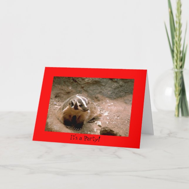 Badger Party Invitation (Front)