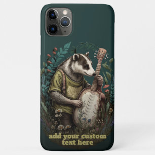 Badger Playing Banjo Wildflower Cottagecore Custom iPhone 11 Pro Max Case
