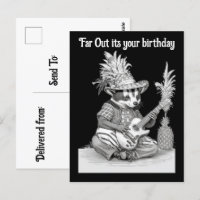 Badger playing guitar with pineapple birthday