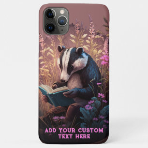 Badger Read Book Wildflower Cottagecore Custom iPhone 11 Pro Max Case
