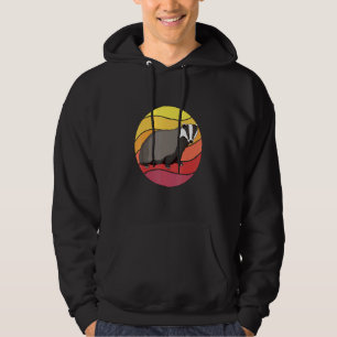 Badger Retro Sunset Badger Art Badgers Hoodie