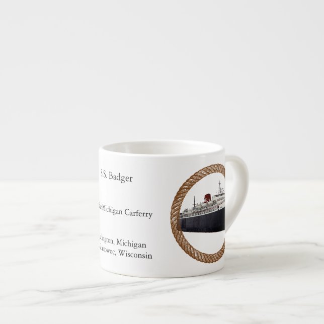 Badger rope espresso mug (Front Right)