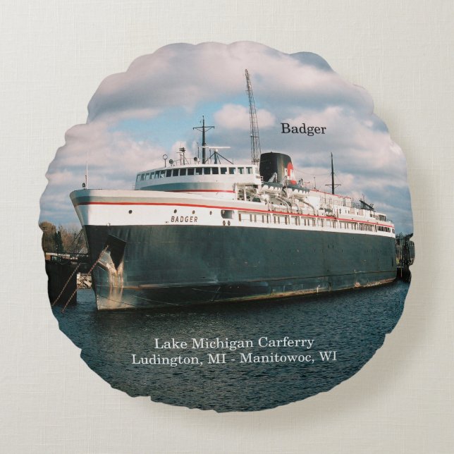 Badger round pillow (Front)