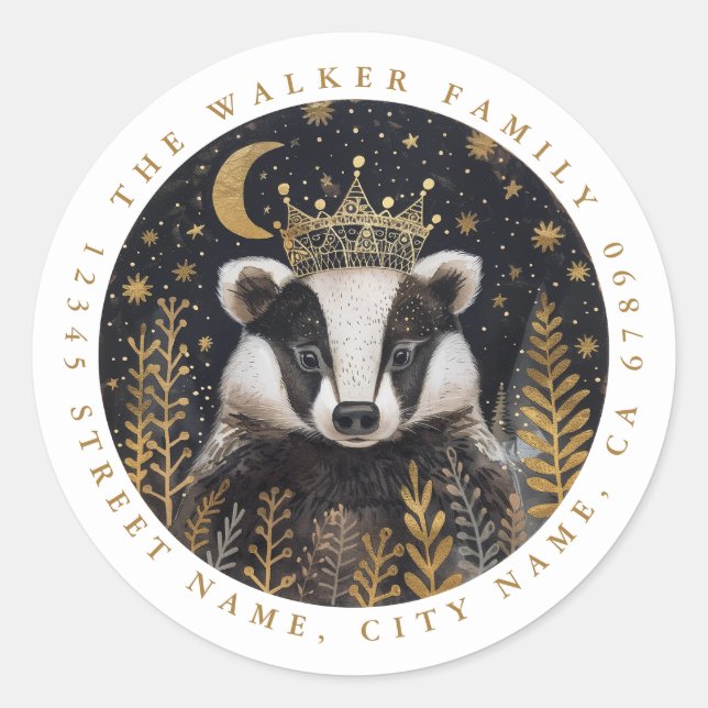 Badger Round Stickers (Front)