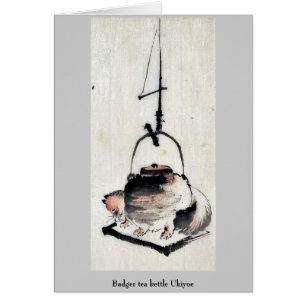 Badger tea kettle Ukiyoe