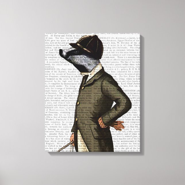 Badger The Rider Portrait Canvas Print (Front)