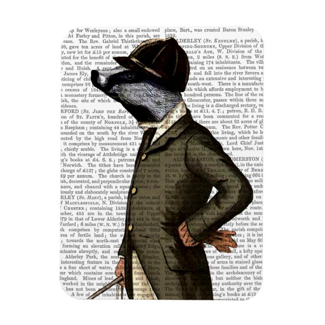 Badger The Rider Portrait Magnet (Vertical)