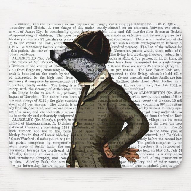 Badger The Rider Portrait Mouse Mat (Front)