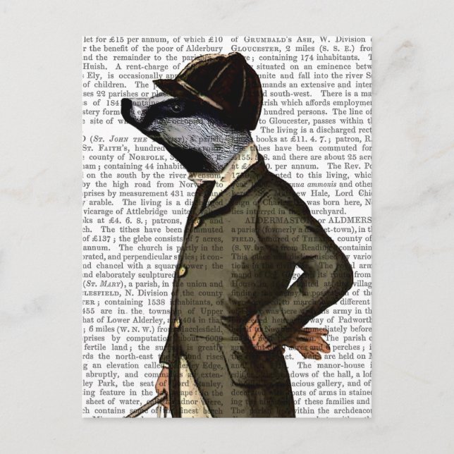 Badger The Rider Portrait Postcard (Front)