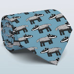 Badger Tie<br><div class="desc">A fun badger design for animal lovers.  Original art by Nic Squirrell. Change the background colour in the design tool to customise.</div>