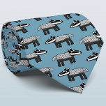 Badger Tie<br><div class="desc">A fun badger design for animal lovers. Original art by Nic Squirrell. Change the background colour in the design tool to customise.</div>