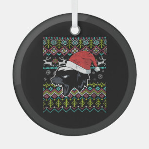 Badger Ugly Christmas Glass Tree Decoration