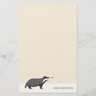 Badger woodland animal kids stationery paper
