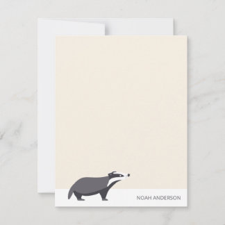 Badger woodland animal kids stationery paper card