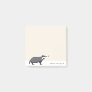 Badger woodland animal kids stationery paper post-it notes