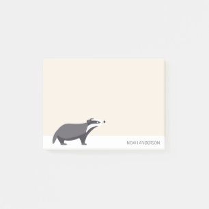 Badger woodland animal kids stationery paper post-it notes