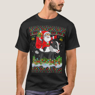 Badger Xmas Pyjamas Ugly Santa Riding Badger Chris T-Shirt