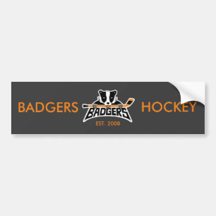 Badgers Hockey Logo Bumper Sticker