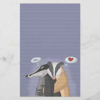 Badgers in Love Stationery (Ruled)