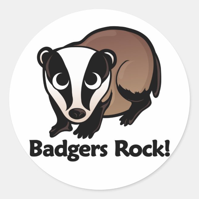 Badgers Rock! Classic Round Sticker (Front)
