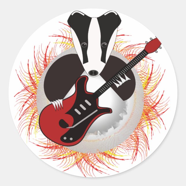 Badgers rock save the badger classic round sticker (Front)