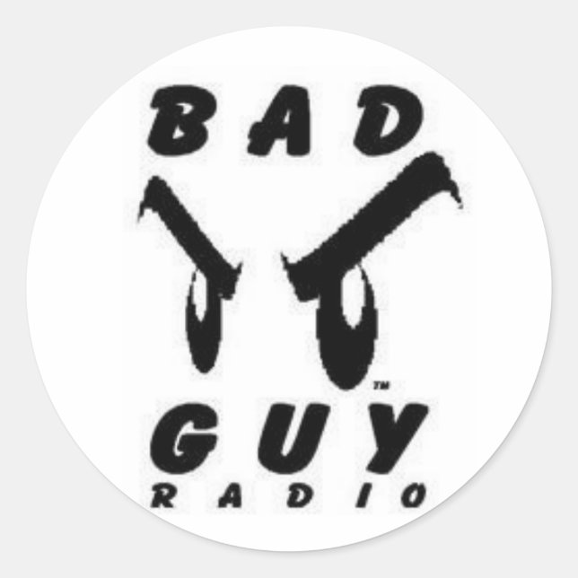 badguylogo classic round sticker (Front)