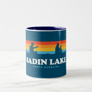 Badin Lake North Carolina Canoe Two-Tone Coffee Mug