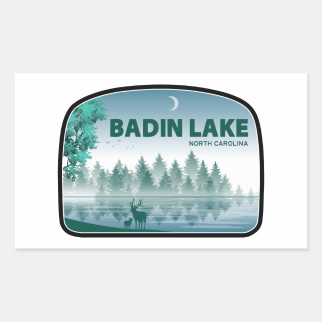 Badin Lake North Carolina Deer Rectangular Sticker (Front)