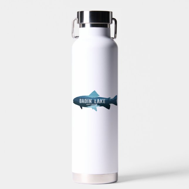 Badin Lake North Carolina Fish Water Bottle (Front)