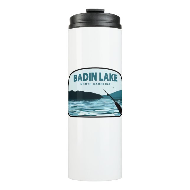 Badin Lake North Carolina Fishing Rod Thermal Tumbler (Front)