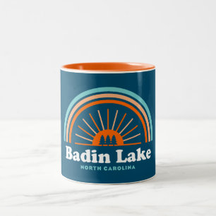 Badin Lake North Carolina Rainbow Two-Tone Coffee Mug