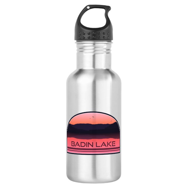 Badin Lake North Carolina Red Sunrise 532 Ml Water Bottle (Front)