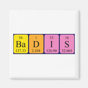 Badis periodic table name magnet